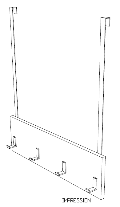 Coatrack incl 4 hooks